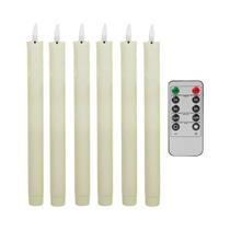 Velas LED Sem Chama Em Tom Marfim De 11 Polegadas, Operadas Por Bateria, Com Controle Remoto Para