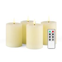 Velas LED Sem Chama Fanna - 4 Unidades com Temporizador - Cor Marfim