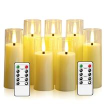 Velas LED sem chama Kayleemia com controle remoto e temporizador, conjunto de 7 Velas LED sem chama Kayleemia com controle remoto e temporizador, conjunto de 7