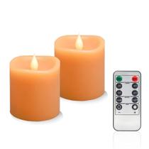 Velas LED sem chama MISSTIME Fall 3 polegadas de diâmetro (2) laranja Velas LED sem chama MISSTIME Fall 3 polegadas de diâmetro (2) laranja