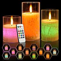 Velas LED sem chama NICEME 7,5 cm com mudança de cor de cera real