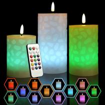 Velas LED sem chama NICEME, controle remoto multicolorido 7,5-15 cm