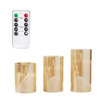 Velas LED Sem Chama Operadas Por Bateria Com Controle Remoto E Timer 3PCS Decoração Romântica Para
