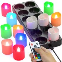 Velas LED sem chama SoulBay Color Changing Recarregáveis x12