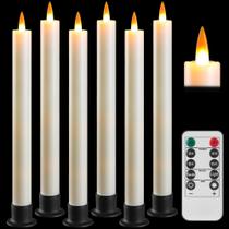 Velas LED sin Llama para Ventanas, Juego de 6, 9.6" con Batería, Control Remoto y Temporizador Velas LED sin Llama para Ventanas, Juego de 6, 9.6" con Batería, Control Remoto y Temporizador