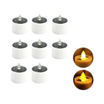 Velas LED Solares Recarregáveis À Prova d'Água Para Decoração De Jardim E Casa, Sem Chama, Para