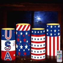 Velas LED: Tiamon, bandeira americana, 4 de julho, sem chama