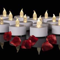 Velas LED tipo tealight Hanzim, pacote com 24, branco quente com efeito tremeluzente Velas LED tipo tealight Hanzim, pacote com 24, branco quente com efeito tremeluzente