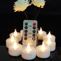 Velas LED tipo tealight Jialine, pacote com 24 unidades, controle remoto e timer, luz quente Velas LED tipo tealight Jialine, pacote com 24 unidades, controle remoto e timer, luz quente