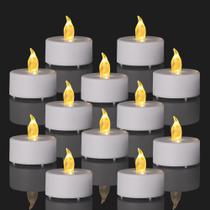 Velas LED tipo tealight MINXIN 100 unidades, amarelo quente com efeito tremeluzente Velas LED tipo tealight MINXIN 100 unidades, amarelo quente com efeito tremeluzente