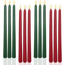 Velas LPUSA 30 cm Christmas Taper, sem perfume, sem fumaça, 12 unidades