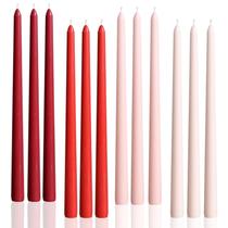 Velas LPUSA, 30 cm, gradiente vermelho, cônico, conjunto de 12 Velas LPUSA, 30 cm, gradiente vermelho, cônico, conjunto de 12