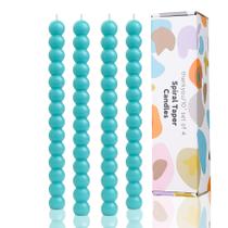 Velas LPUSA Spiral Taper 25,5 cm, azul-petróleo, 4 unidades, sem perfume Velas LPUSA Spiral Taper 25,5 cm, azul-petróleo, 4 unidades, sem perfume