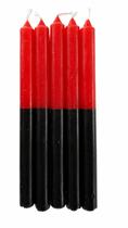 Velas palito vermelha e preta 18cm 40 unidades