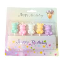 Velas Para festa Aniversário E Evento Ursinhos Coloridos