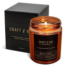Velas perfumadas Craft & Kin White Sage 240 ml 45 horas de tempo de queima Velas perfumadas Craft & Kin White Sage 240 ml 45 horas de tempo de queima