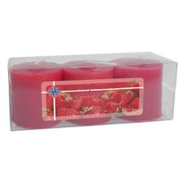 Velas Perfumadas De 1 Dia Trio No Aroma Morango Velas Perfumadas De 1 Dia Trio No Aroma Morango