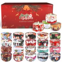 Velas perfumadas de Natal Wfmolcand, pacote com 24 unidades, 75 ml de cera de soja Velas perfumadas de Natal Wfmolcand, pacote com 24 unidades, 75 ml de cera de soja