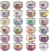 Velas perfumadas WPONSZU 75 ml de aromaterapia com cera de soja (pacote com 24)