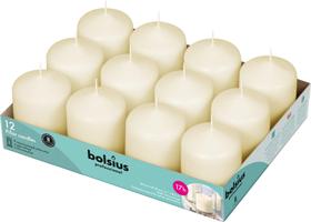 Velas Pilar BOLSIUS Marfim - 2,3 x 3 Polegadas - 17 Horas de Queima - Conjunto com 12