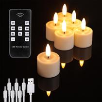 Velas recarregáveis para luzes de chá UniEasy com controle remoto e temporizador (6)
