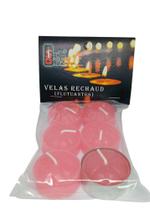 Velas Rechaud Flutuante Rosa Decoração Com Porta-Vela 6Un