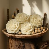 Velas Rosa Kit 5 Flor decoração festa lembrancinha casamento eventos 100g mesa jantar romântico premium padrinho Velas Rosa Kit 5 Flor decoração festa lembrancinha casamento eventos 100g mesa jantar romântico premium padrinho