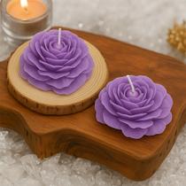 Velas Rosa Kit 5 Flor decoração festa lembrancinha casamento eventos 30g mesa jantar romântico premium padrinho