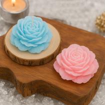 Velas Rosa Kit 5 Flor decoração festa lembrancinha casamento eventos 30g mesa jantar romântico premium padrinho