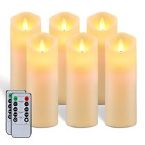 Velas sem chama, 5 parcelas, 7 x 2,2 cm, cintilantes com temporizador, conjunto de 6 Velas sem chama, 5 parcelas, 7 x 2,2 cm, cintilantes com temporizador, conjunto de 6