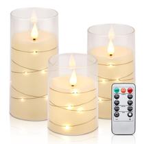 Velas sem chama Aignis LED com temporizador remoto, conjunto de 3 Velas sem chama Aignis LED com temporizador remoto, conjunto de 3