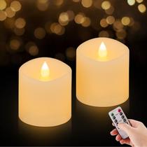 Velas sem chama ASLDOIWEH Flickering com temporizador, conjunto de 2