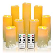 Velas sem chama, conjunto de 9 pilares LED impermeáveis YIWER
