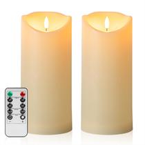 Velas sem chama COVEGE Large Flickering com marfim remoto Velas sem chama COVEGE Large Flickering com marfim remoto