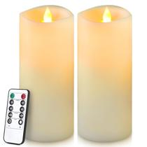 Velas sem chama Enpornk 18 cm x 8 cm com controle remoto branco marfim