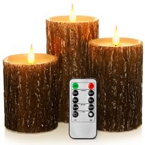 Velas sem chama Enpornk Pine Effect Real Wax Flickering
