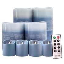 Velas sem chama FURORA LIGHTING Blue Ombre Real Wax Pack 8 Velas sem chama FURORA LIGHTING Blue Ombre Real Wax Pack 8