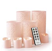 Velas sem chama FURORA LIGHTING Pink Rome Real Wax Set 8