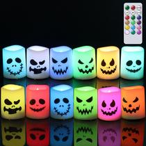 Velas sem chama GenSwin Halloween Color Changing, pacote com 12
