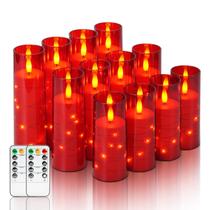 Velas sem chama Homemory com Star String Fairy Lights, 12 unidades