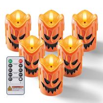 Velas sem chama Homemory Orange Real Wax com controle remoto