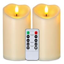 Velas sem chama Homemory Waterproof com controle remoto de 15x8cm, conjunto de 2 Velas sem chama Homemory Waterproof com controle remoto de 15x8cm, conjunto de 2