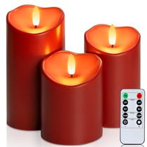 Velas sem chama Homemory Waterproof LED Red, pacote com 3 Velas sem chama Homemory Waterproof LED Red, pacote com 3