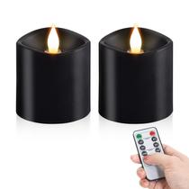 Velas sem chama milysoek 3x3 7,62 cm Real Wax LED, conjunto de 2 Velas sem chama milysoek 3x3 7,62 cm Real Wax LED, conjunto de 2