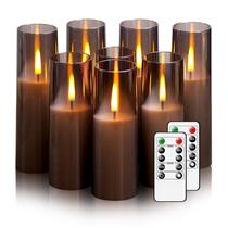 Velas sem chama MUMCHASI com controle remoto, pacote com 8 unidades, cinza Velas sem chama MUMCHASI com controle remoto, pacote com 8 unidades, cinza