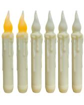 Velas sem chama ONEIHOMM Ivory Real Wax com temporizador de 6,5 polegadas e 6 unidades
