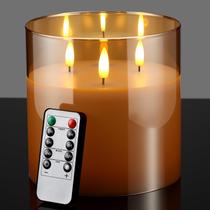 Velas sem chama Retisee 15 cm x 15 cm com controle remoto dourado