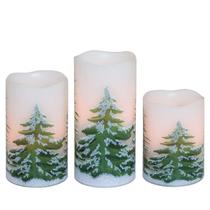 Velas sem chama: Romance Christmas com temporizador de 6 horas, pacote com 3 unidades