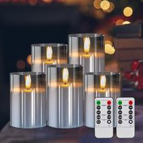 Velas sem chama Sudifor Grey Acrylic, pacote com 5 unidades com controle remoto