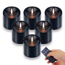 Velas sem chama TECHLONG 3x3 pretas impermeáveis com conjunto remoto 6 Velas sem chama TECHLONG 3x3 pretas impermeáveis com conjunto remoto 6